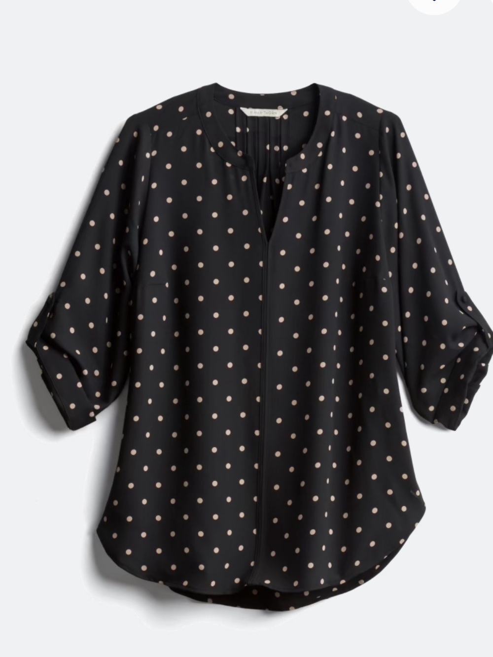 41 Hawthorn Black Blouse with Beige Polka Dots